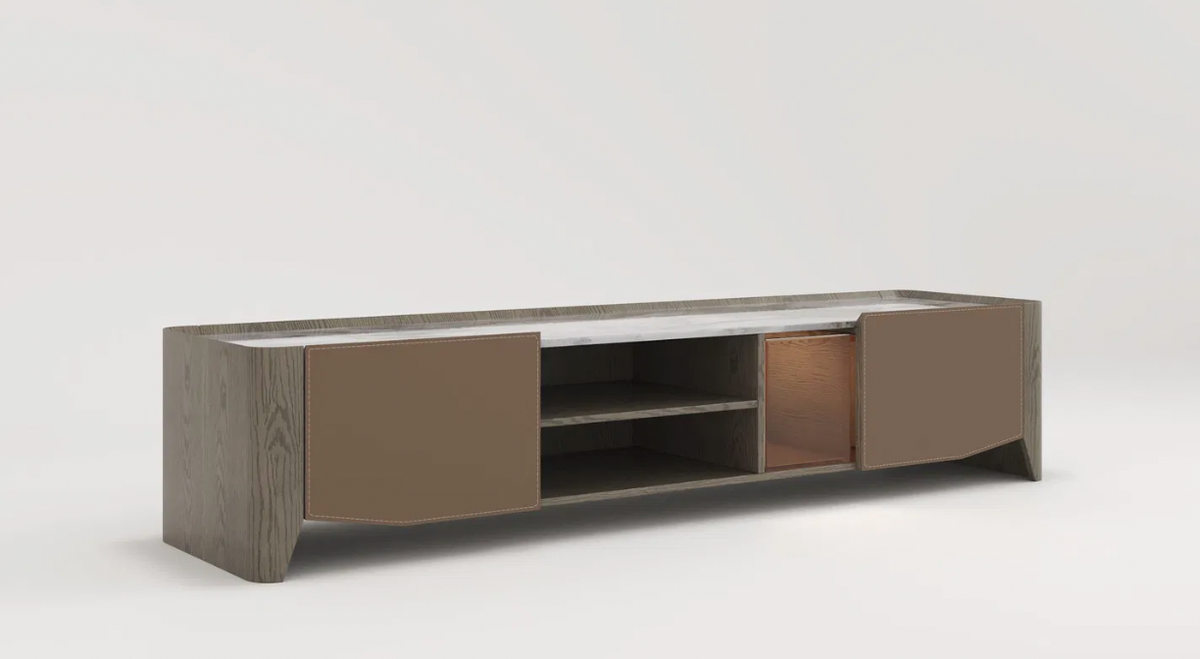 Solid Wood Minimalist Media Console