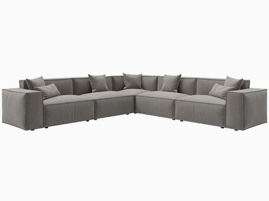Nordic L-Shaped Fabric Sectional Sofa