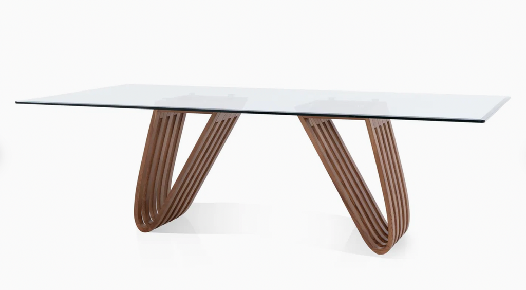 Modern Luxury Glass & Natural Marble Dining Table